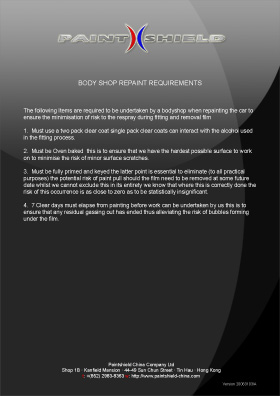 Body Shop Repaint Requirements